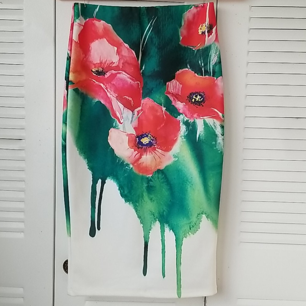 Floral pencil skirt